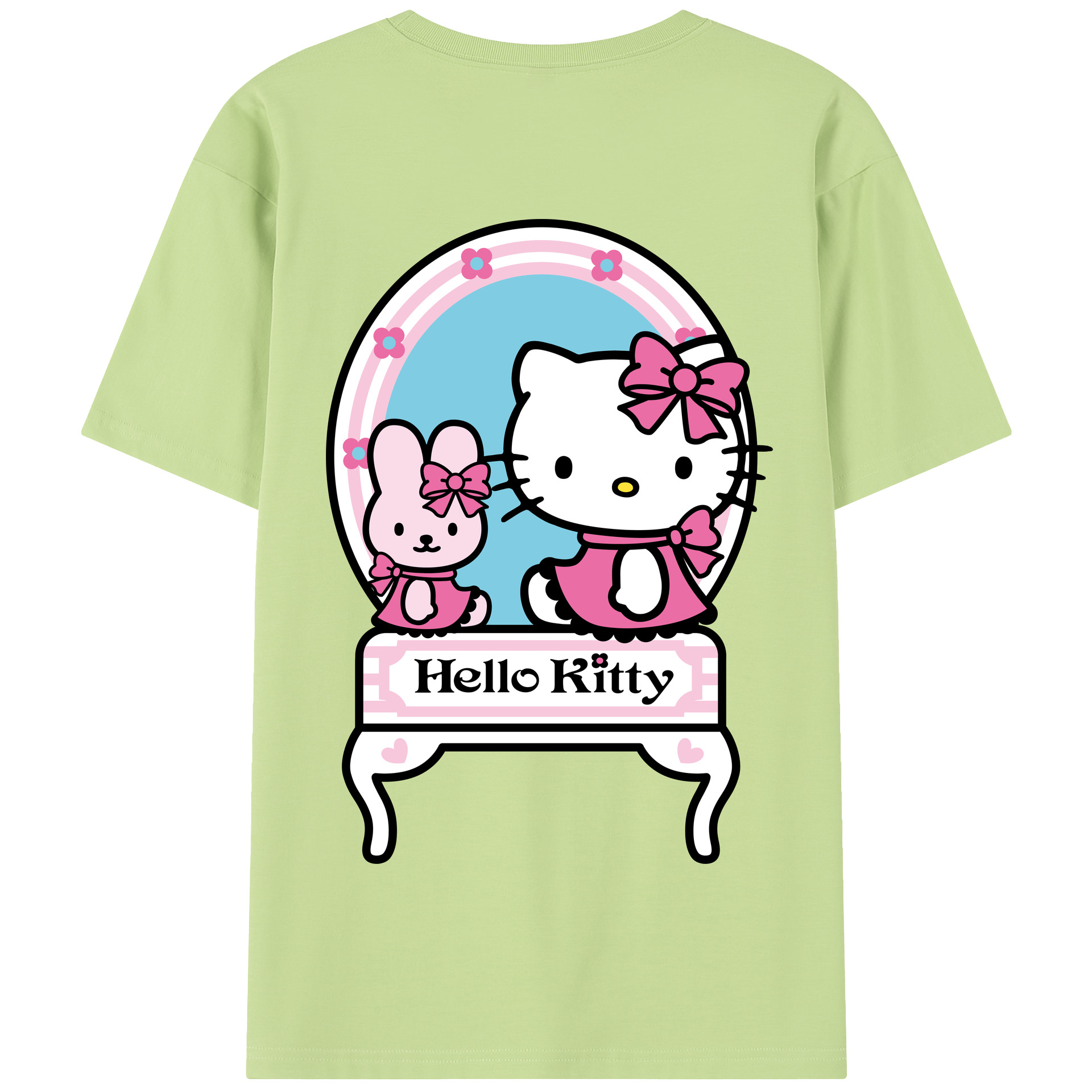 （画像用） Hello Kitty ハローキティ 綿100％半袖Tシャツ（背面プリント）